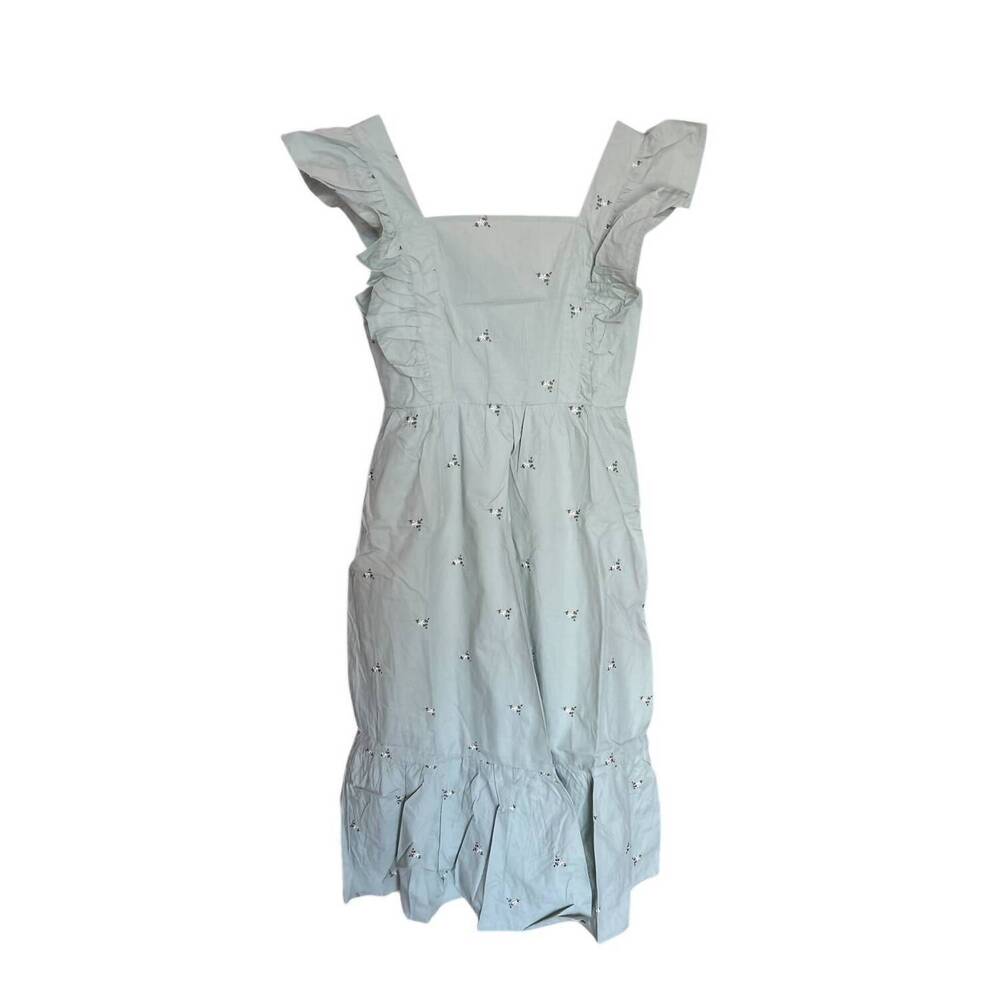 NEW REMINISCENCE women's embroidered midi dress in sage green